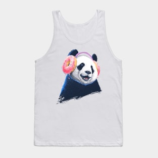 Panda in headphones Tank Top